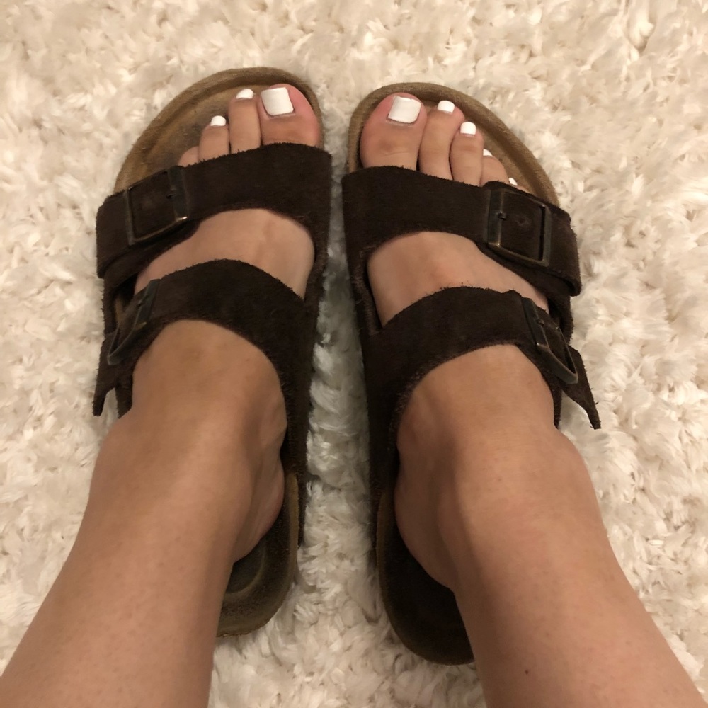 Men’s Brown Birkenstocks Sandals - Size 43 (10)
